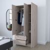 Three Door Armoire Clark, Bedroom, Light Gray