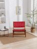 COOLMORE Solid Wood Frame Chair With White Faux Wool. Modern Accent Chair Lounge Chair for Living Room