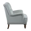 Luxurious Living Room Accent Chair 1pc Gray Velvet Upholstered Button Tufted Nailhead Trim Modern Living Room Furniture