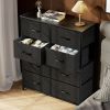 Sweetcrispy Dresser for Bedroom with 8 Drawers Tall Dresser & Chest of Drawers Fabric Dresser with Wood Top and Sturdy Steel Frame