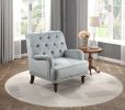 Luxurious Living Room Accent Chair 1pc Gray Velvet Upholstered Button Tufted Nailhead Trim Modern Living Room Furniture