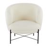 Chloe Contemporary Accent Chair in Black Metal and White Sherpa Fabric by LumiSource