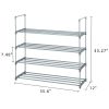 2 Set 4 Tiers Shoe Rack Shoe Tower Shelf Storage Organizer For Bedroom, Entryway, Hallway, and Closet Gray Color