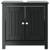 Bathroom Sink Cabinet BERG Black 23.6"x13.4"x23.2" Solid Wood Pine