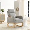 [Video] Welike 27.6"W Modern Accent High Backrest Living Room Lounge Arm Rocking Chair, Two Side Pocket(W83453336)