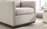 Mid Century Modern Swivel Accent Chair Armchair for Living Room, Bedroom, Guest Room, Office, Beige