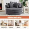 Swivel Accent Barrel Chair with 5 Movable Pillow 360 Degree Swivel Round Sofa Chair for Living Room,Bedroom, Hotel, Grey