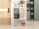 Natural Rattan 2 Door high cabinet, Built-in adjustable shelf, Easy Assembly, Free Standing Cabinet for Living Room Bedroom