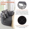 Swivel Accent Barrel Chair with 5 Movable Pillow 360 Degree Swivel Round Sofa Chair for Living Room,Bedroom, Hotel, Grey