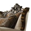 Fabric Upholstered Chair with 2 Pillows in Antique Oak Brown