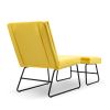 Yellow Modern Lazy Lounge Chair, Contemporary Single Leisure Upholstered Sofa Chair Set