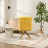 Yellow Velvet Contemporary High-Back Upholstered Swivel Accent Chair