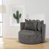 BOBBY Round Seating Upholstered Living Room Chair, Grey