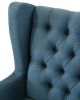 Irwin 29.5" Blue Linen Button Tufted Wingback Chair