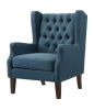 Irwin 29.5" Blue Linen Button Tufted Wingback Chair