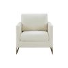 Modrest Prince Contemporary Cream & Gold Fabric Accent Chair