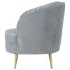 Grey and Gold Upholstered Tufted Chair