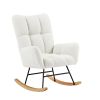 off white teddy fabric rocking chair