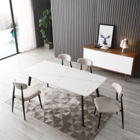 J3710 Porcelain Dining Table White 63''