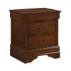 Classic Louis Philippe Style Brown Cherry Finish 1pc Nightstand of 2x Drawers Traditional Design Bedroom Furniture