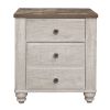 Transitional-Rustic Style Nightstand Drawers Two-Tone Finish Melamine Board Bedroom Furniture