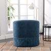 360-degree Swivel Accent Armchair Linen Blend Blue