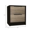 Cannon 2-Drawer Nightstand Black Wengue and Pine