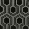 Grey and Black Hexagon Print Barrel Back Accent Chair