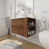 30" Wall Mounting Bathroom Vanity With Gel Sink, Soft Close Drawer