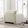 Modern Style Chenille Oversized Armchair Accent Chair Single Sofa Lounge Chair 38.6'' W for Living Room, Bedroom,Cream