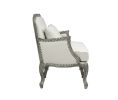 ACME Tania Chair w/Pillow, Cream Linen & Brown Finish LV01132