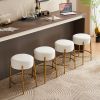 24" Tall, Round Bar Stools, Set of 2 - Contemporary upholstered dining stools for kitchens