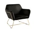 Keira 29.5" Black Velvet Accent Chair with Metal Base