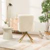 Off White Cashmere Contemporary High-Back Upholstered Swivel Accent Chair