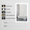 24x32 Inch Vanity Mirror With Lights With 3 Light Settings - Anti Fog Wall Mirror