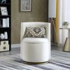 360Â° Swivel Accent Chair with Storage Function, Velvet Curved Chair with Gold Metal Base for Living Room, Nursery, Bedroom [Video]