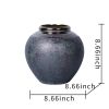 Vintage Smoke Ceramic Vase 8.7"D x 8.7"H - Artisanal Piece for Your Home