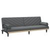 Sofa Bed with Armrests Dark Gray Fabric