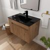 30 Inch Bathroom Vanity With Black Ceramic Basin and Adjust Open Shelf(KD-PACKING)