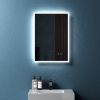 20" W x 28" H Modern Wall Mounted LED Backlit Anti-Fog Rectangular Bathroom Mirror with US standard plug