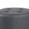 Grey Round Ottoman