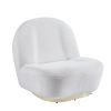 Modern Velvet Swivel Accent Chair, Swivel Barrel Chair with Gold Finish Stainless Steel Base