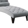 Grey Tufted Chaise