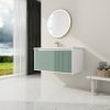 40 '' Wall-Mounted Bathroom Vanity with Ceramic Sink, Bathroom Vanity with Soft Close Door