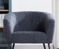 Modern Style 1pc Accent Chair Grey Sheep Wool-Like Fabric Covered Metal Legs Stylish Living Room Furniture