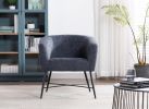 Modern Style 1pc Accent Chair Grey Sheep Wool-Like Fabric Covered Metal Legs Stylish Living Room Furniture