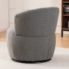 Grey Plush Swivel Accent Chair - Contemporary Round Armchair with 360Â° Rotation and Metal Base for Living Room Elegance