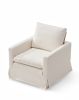 Swivel Chair with Loose Cover, Beige Fabric, Solid wood, Dimensions: 32.67"D x 32.28"W x 32.67"H, living room, bedroom