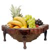 Wooden Handmade Collapsible Foldable Fruit Basket Serving Bowls with Foldable Design; Food Server Display bowl for Appetizer; Condiments; Nuts & Candy