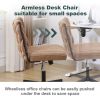 Armless Office Desk Chair No Wheels, BROWN